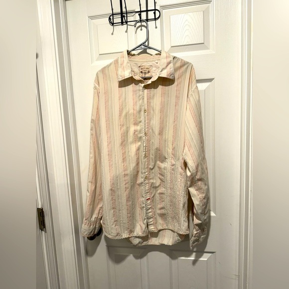 Guess Jeans Vintage Button Up Embroidered Striped Shirt Size XL. - Picture 1 of 5